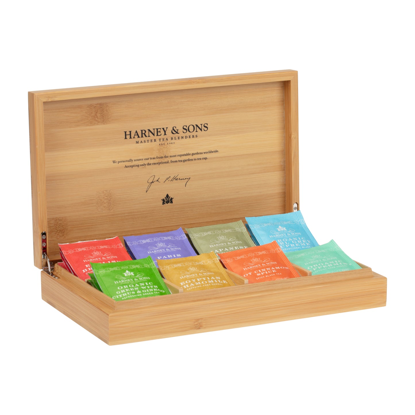 Bamboo Heirloom Tea Chest Featuring Eight Teas - Teabags