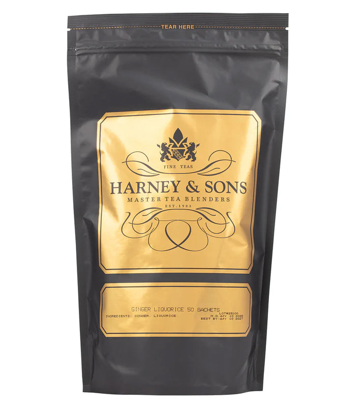Ginger Liquorice - Sachets Bag of 50 Sachets - Harney & Sons Fine Teas