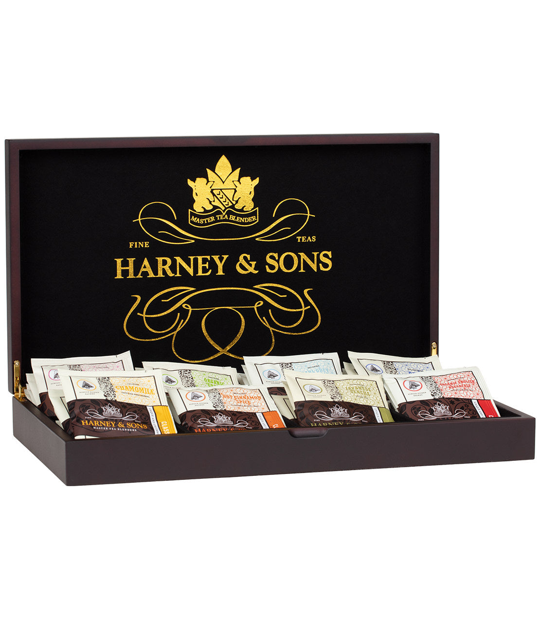 Wooden Tea Chest Featuring Eight Teas - Sachets - - Harney & Sons Fine Teas