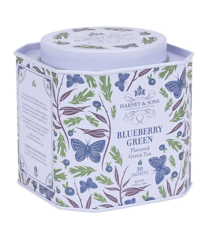Blueberry Green - Sachets HRP Tin of 30 Sachets - Harney & Sons Fine Teas