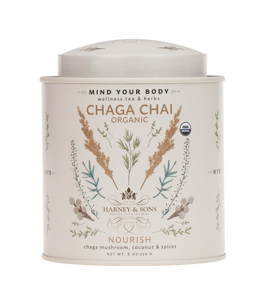 Chaga Chai - Nourish Wellness Blend - Loose 8 oz. Tin - Harney & Sons Fine Teas