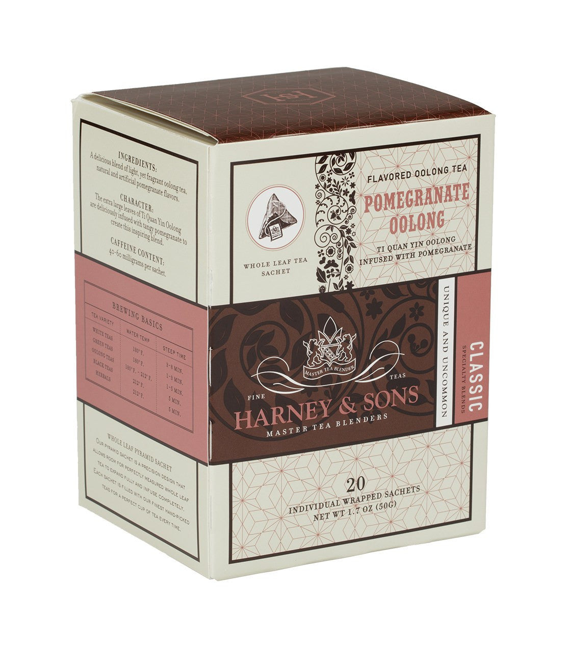 Pomegranate Oolong - Sachets Box of 20 Individually Wrapped Sachets - Harney & Sons Fine Teas