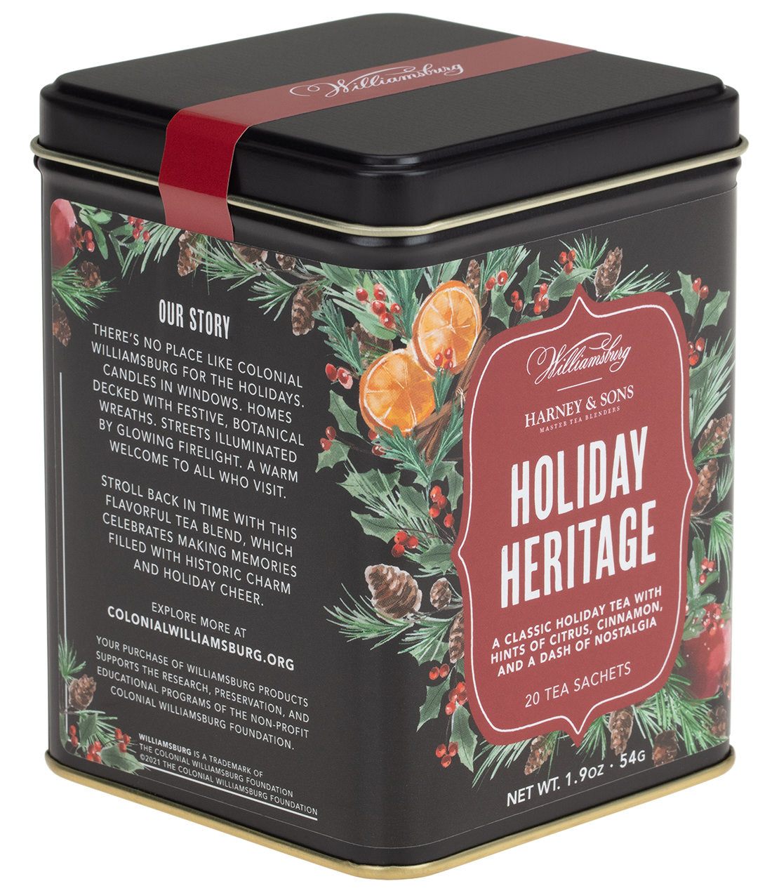 Williamsburg Holiday Heritage Tea, Tin of 20 Sachets -   - Harney & Sons Fine Teas