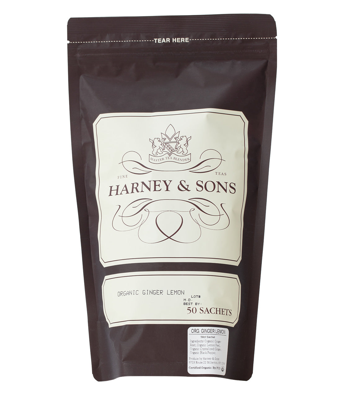 Organic Ginger Lemon - Sachets Bag of 50 sachets - Harney & Sons Fine Teas