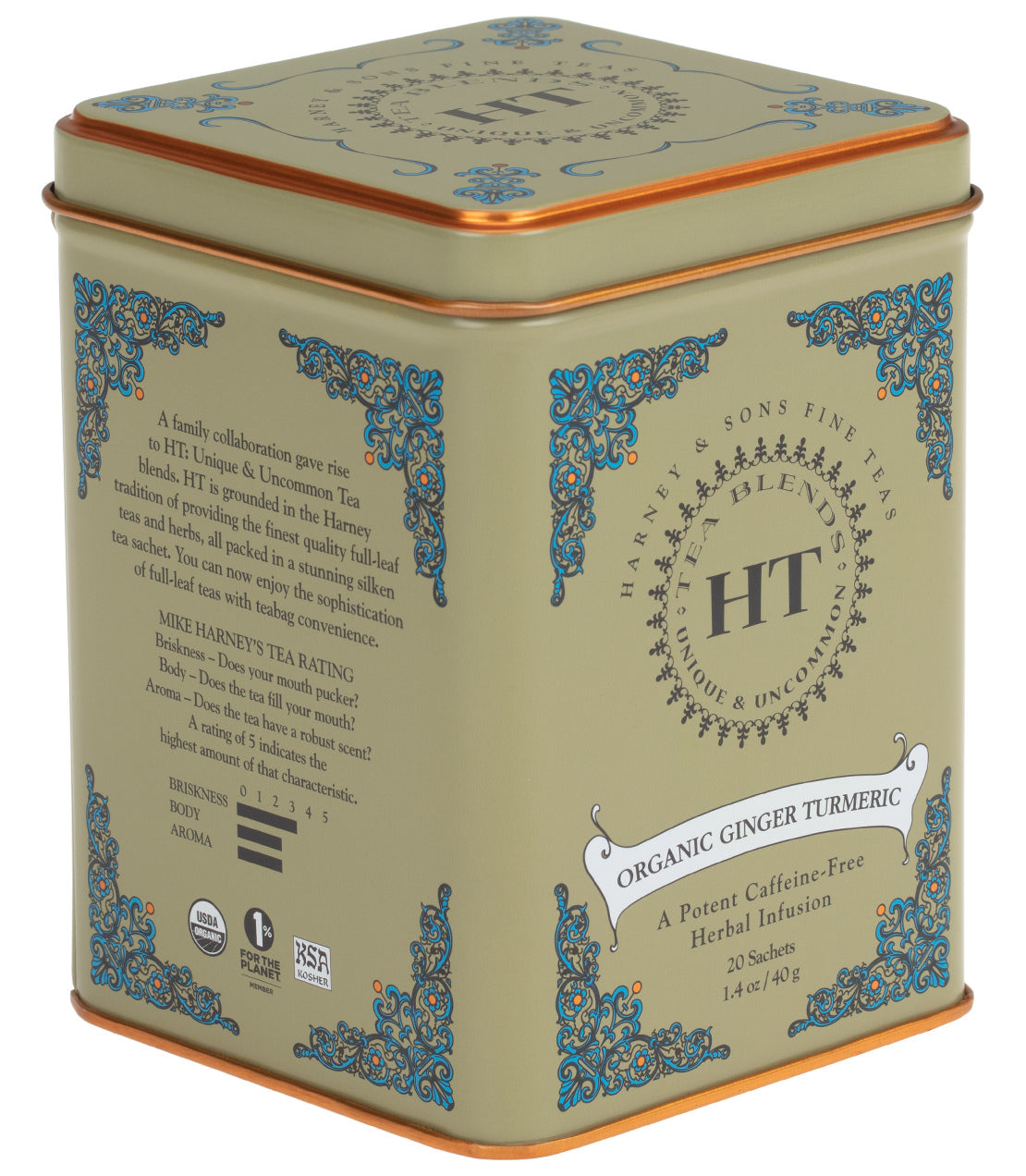 Organic Ginger Turmeric - Sachets HT Tin of 20 Sachets - Harney & Sons Fine Teas