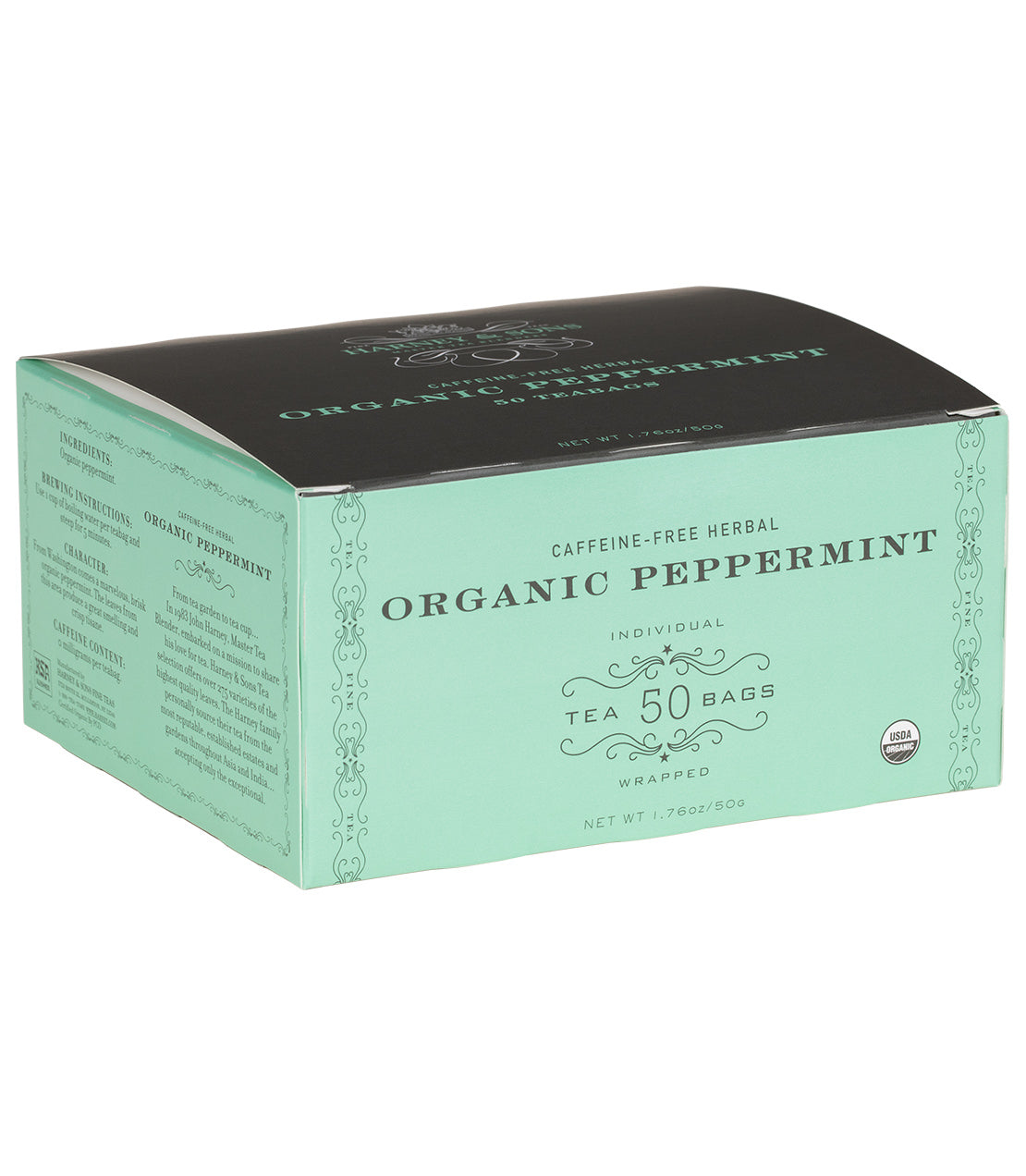 Organic Peppermint - Teabags 50 CT Foil Wrapped Teabags - Harney & Sons Fine Teas