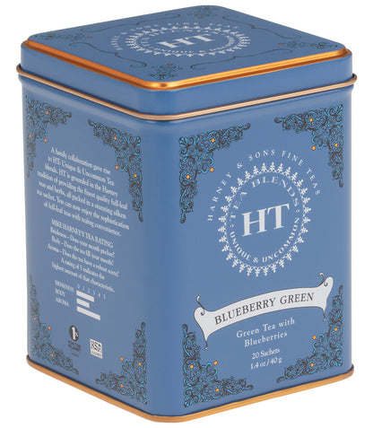 Blueberry Green - Sachets HT Tin of 20 Sachets - Harney & Sons Fine Teas