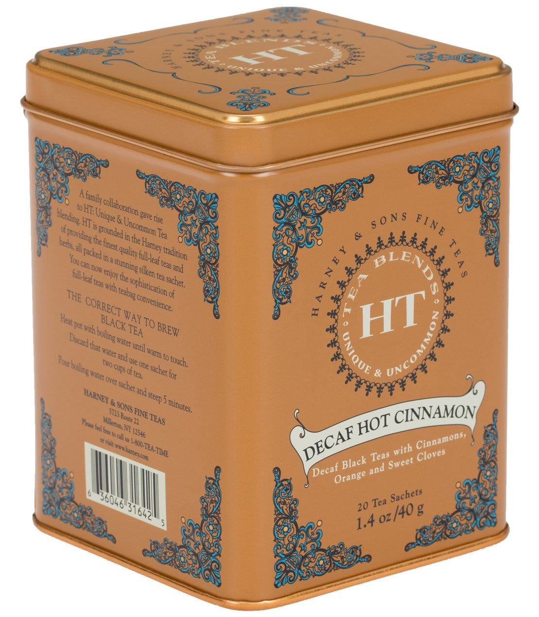 Decaf Hot Cinnamon - Sachets HT Tin of 20 Sachets - Harney & Sons Fine Teas