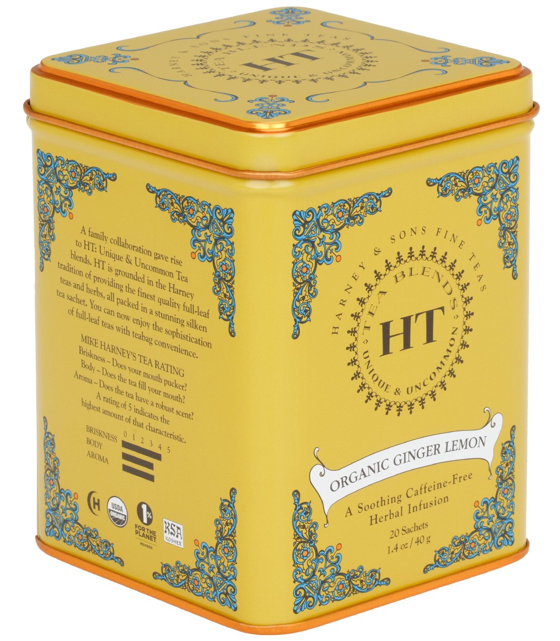 Organic Ginger Lemon - Sachets HT Tin of 20 Sachets - Harney & Sons Fine Teas