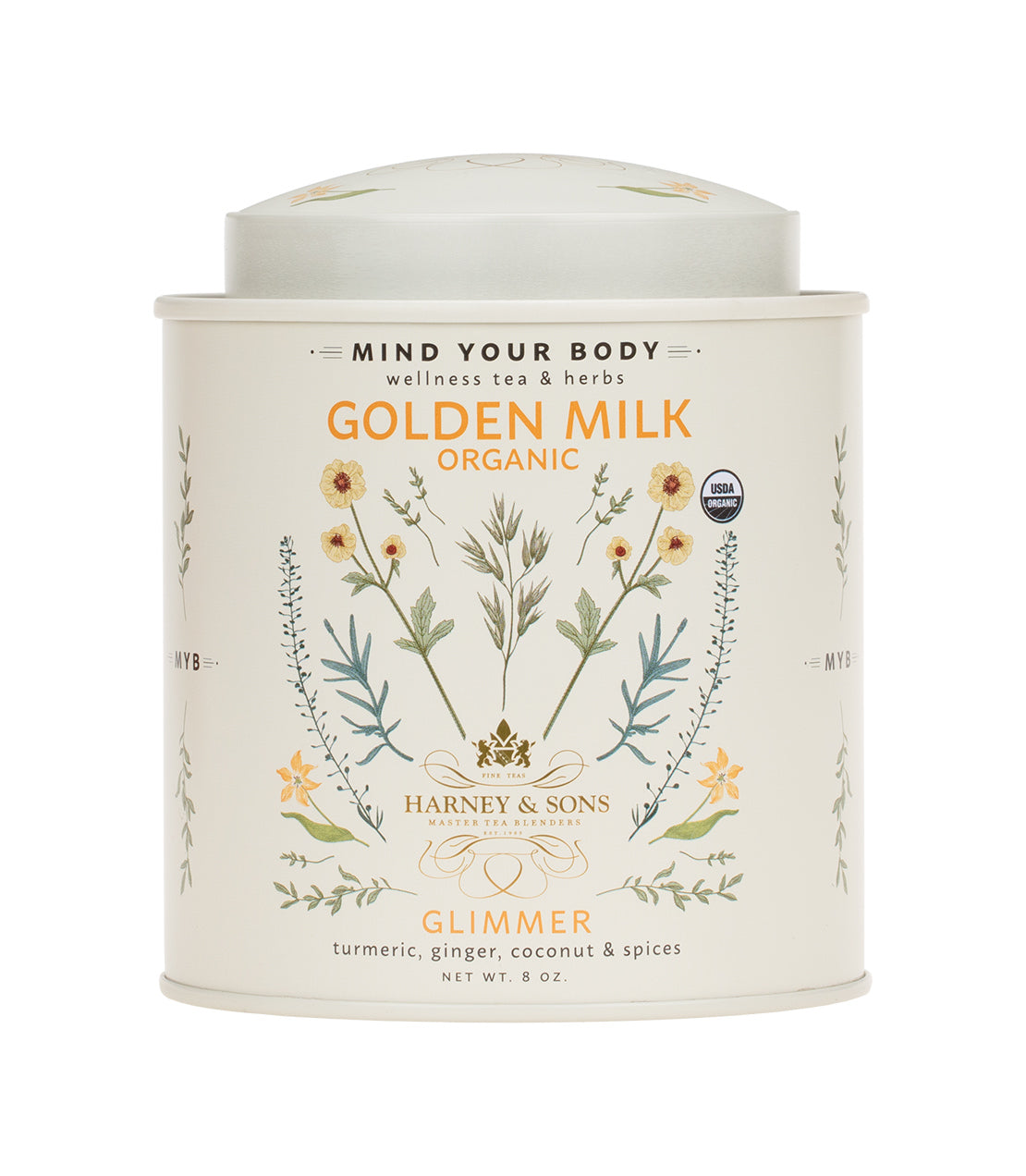 Golden Milk - Glimmer Wellness Blend - Loose 8 oz. Tin - Harney & Sons Fine Teas