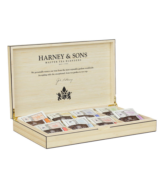 Bamboo Heirloom Tea Chest Featuring Eight Teas - Wrapped Sachets -   - Harney & Sons Fine Teas