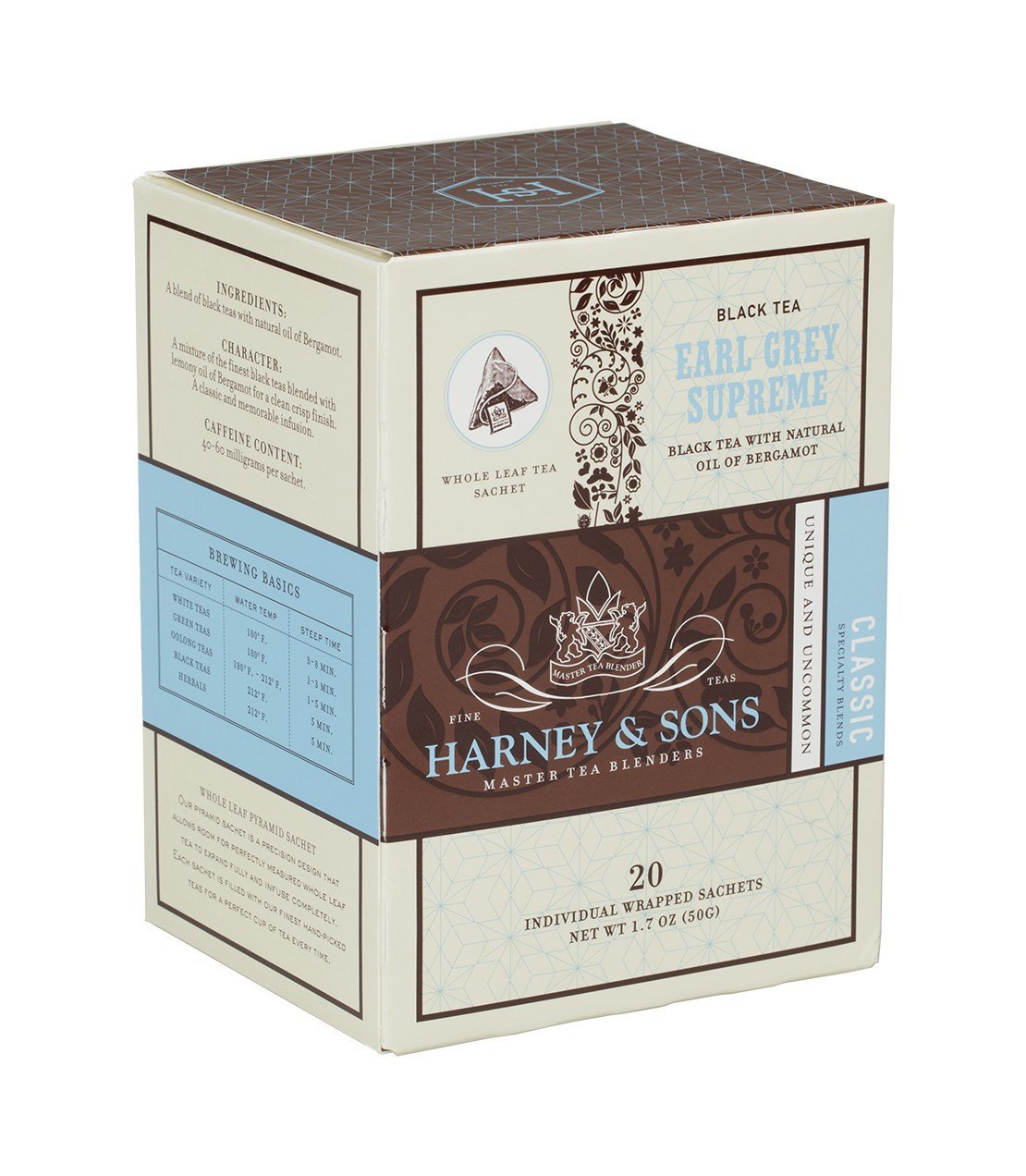 Earl Grey Supreme - Sachets Box of 20 Individually Wrapped Sachets - Harney & Sons Fine Teas