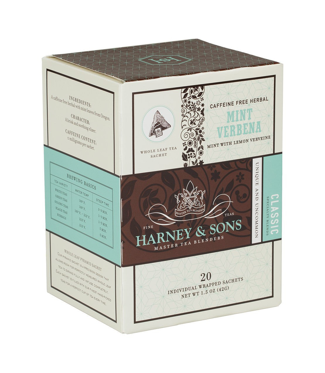 Mint Verbena - Sachets Box of 20 Individually Wrapped Sachets - Harney & Sons Fine Teas