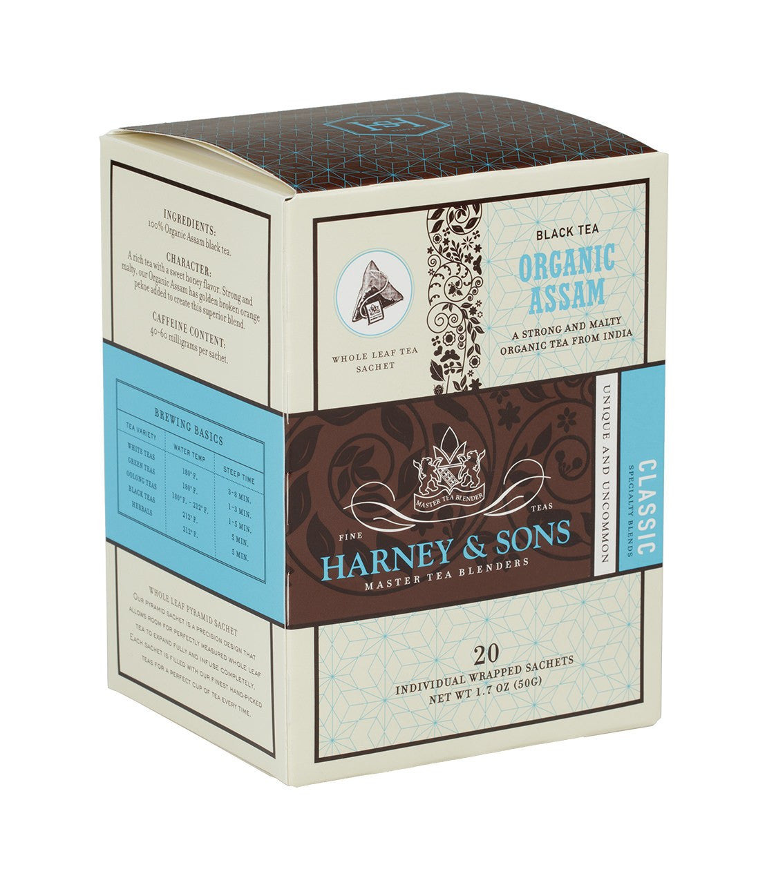 Organic Assam - Sachets Box of 20 Individually Wrapped Sachets - Harney & Sons Fine Teas