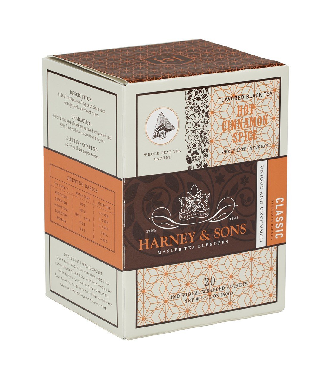 Hot Cinnamon Spice - Sachets Box of 20 Individually Wrapped Sachets - Harney & Sons Fine Teas